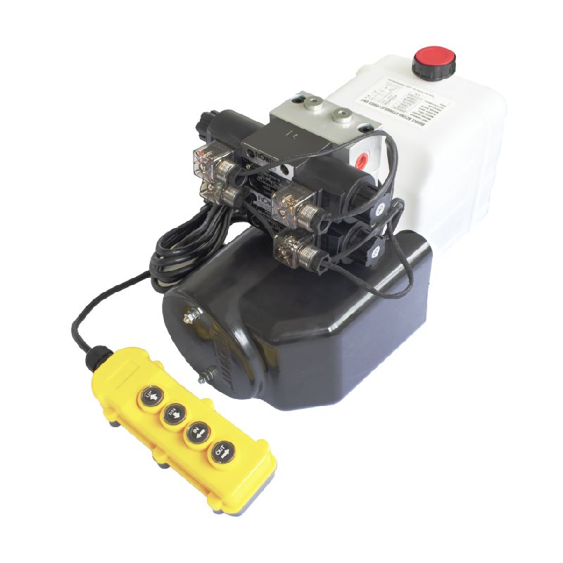 DC 12V 1.6kw Copper Core Motor Hydraulic Power Unit 16MPa Double Acting With Four Button Remote Control