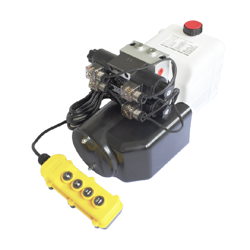 DC 12V 1.6kw Copper Core Motor Hydraulic Power Unit 16MPa Double Acting With Four Button Remote Control